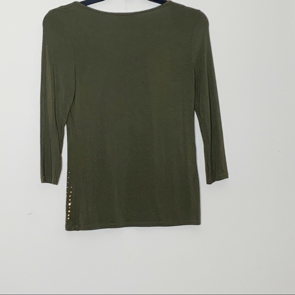 CALVIN KLEIN Olive green top. Size XS - Picture 3 of 4